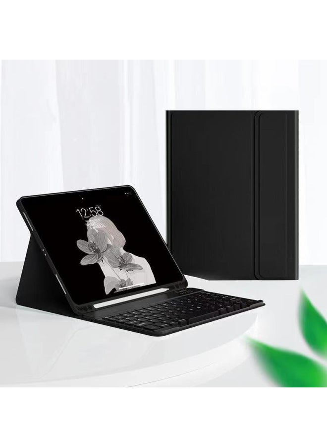 A8 Bluetooth Keyboard Case For Ipad Pro 11 Pen Slot Leather Protective Cover For Digital Computer/tablet-Color:Black-leather Case + Keyboard-Applicable Model:iPad 2021/2020/2019(10.2 Inches) - Image 1
